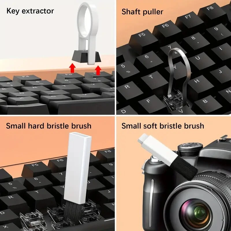 (image for) 20-in-1 Phone Computer Keyboard Cleaning Tool Kit Computer Keyboard Cleaning Brush Kit Cleaning Pen for Tablet Camera Phones Headphones Cleaning Tools Key Puller