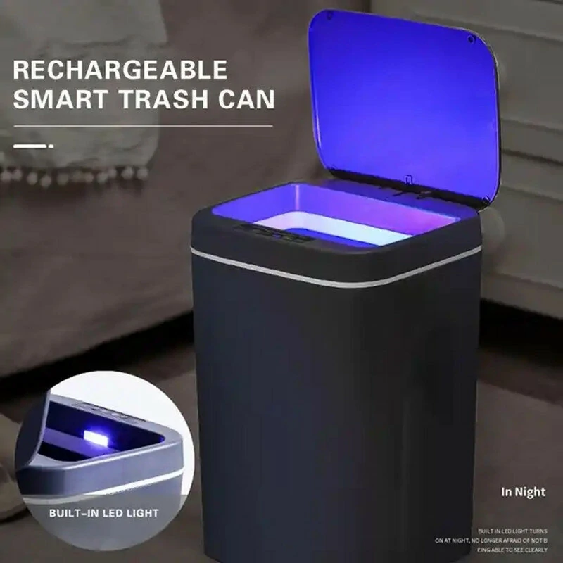 (image for) AGSIVO 16L Smart Induction Touchless Trash Can Waste Bin With Motion Sensor and Rechargeable Battery For Kitchen Bedroom Bathroom Office