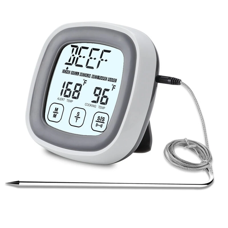 (image for) AGSIVO TS-BN53 Touch Screen Digital Meat Food Thermometer Instant Read Food Thermometer Timer Alarm for Cooking / Grilling / BBQ